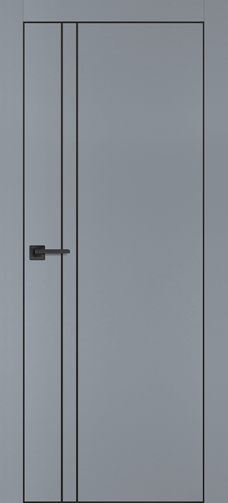 Межкомнатная дверь PX-20  черная кромка с 4-х ст. Серый матовый