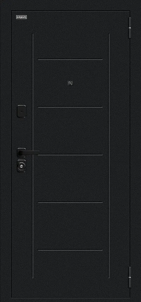 Фото Дверь Борн/SBlack Букле черное/Bianco Melinga BR6182