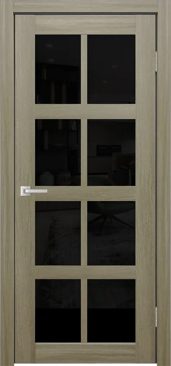 Фото Межкомнатная дверь Легенда К-8 Тон Неаполь Остекление Лакобель черное